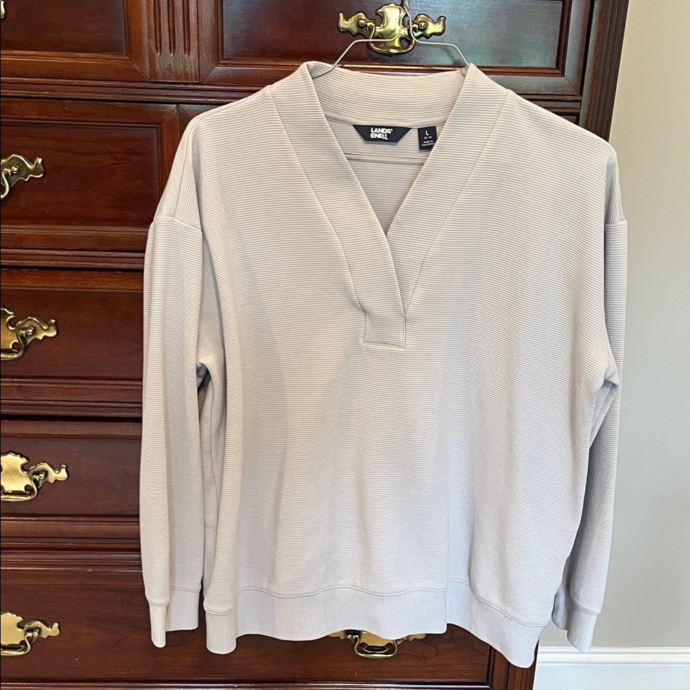 Light Gray V-Neck Sweater